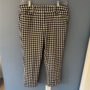 LOFT Riviera Black and White Checkered Pants